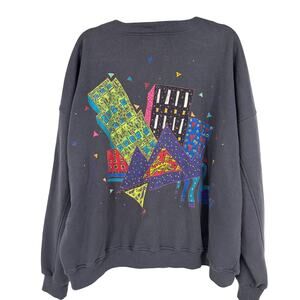 The Fox Collection 90's Seattle Artist Design Gray Button Front Cardigan Size XL